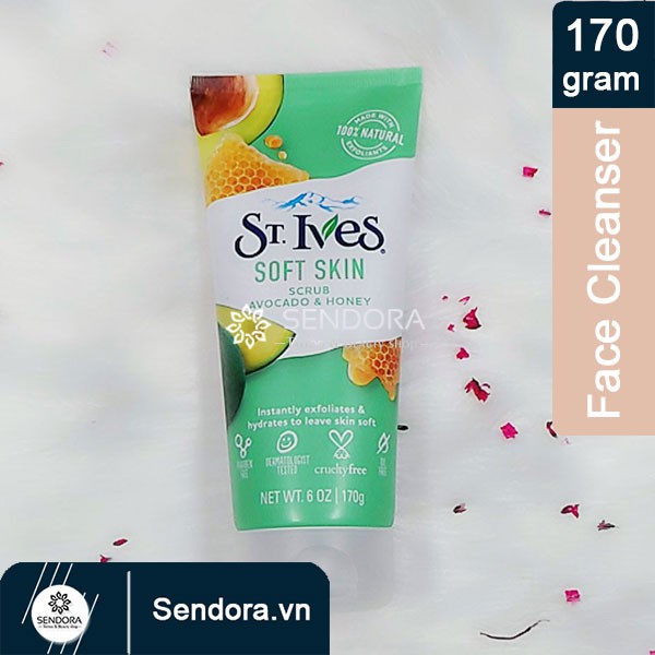 Sữa Rửa Mặt Tẩy Tế Bào Chết St.Ives Bơ Và Mật Ong Soft Skin Avocado & Honey Scrub 170g