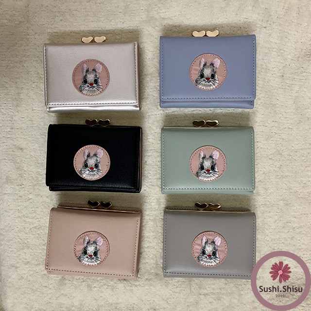 Ví nữ ngắn chất liệu da PU Quảng Châu họa tiết hình thỏ dễ thương cho nữ SS1 | BigBuy360 - bigbuy360.vn