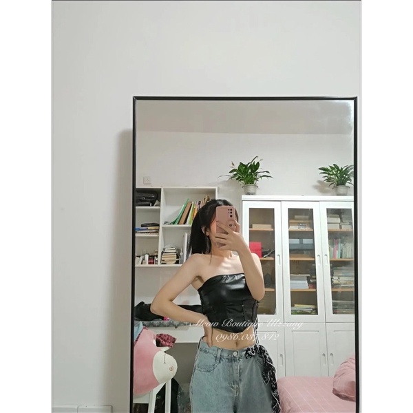 Áo quây áo ống croptop da mềm có dây rút sườn phong cách thời trang ulzzang kèm ảnh thật siêu chất