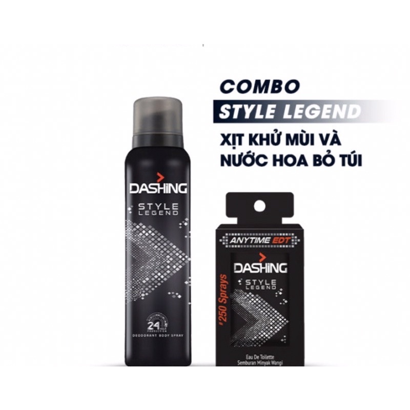 Combo xịt khử mùi 125ml+nước hoa bỏ túi Dashing 18ml
