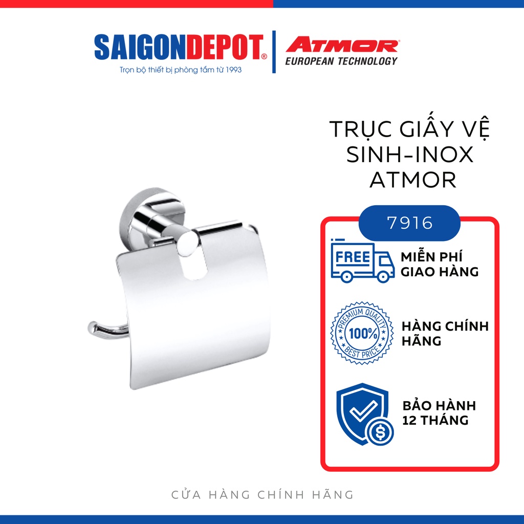 SAIGON DEPOT - Trục đựng giấy vệ sinh inox 304 Atmor 7916