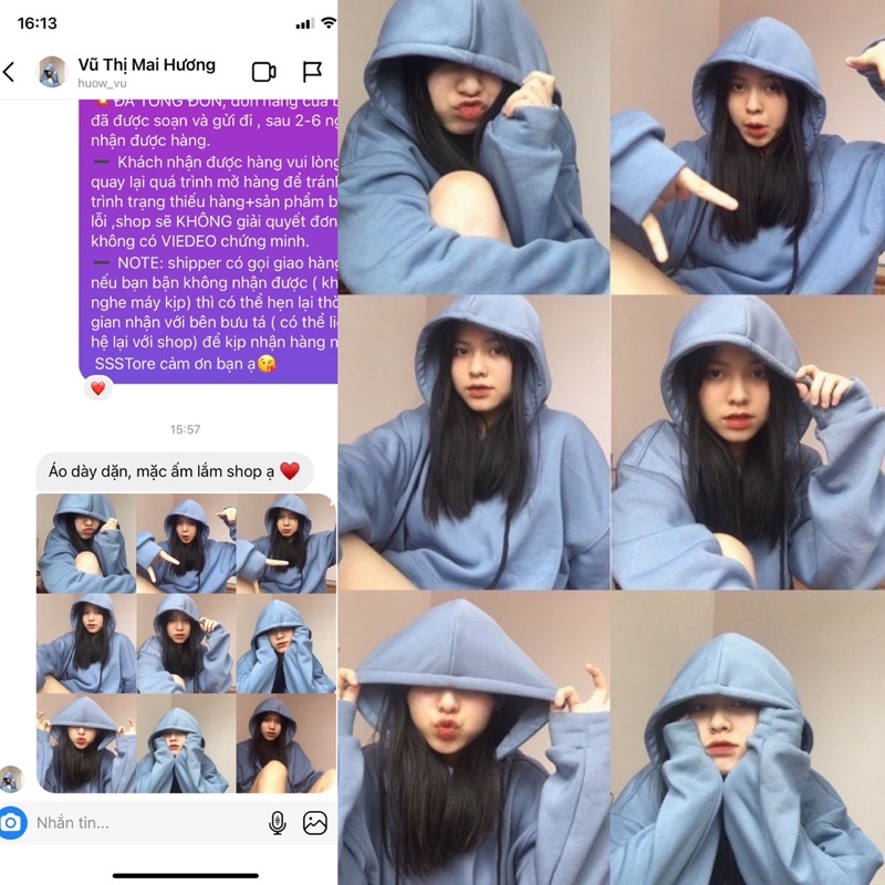 áo Hoodie trơn màu xanh xám ảnh thật unisex ( nam nữ mặc đều được) | BigBuy360 - bigbuy360.vn