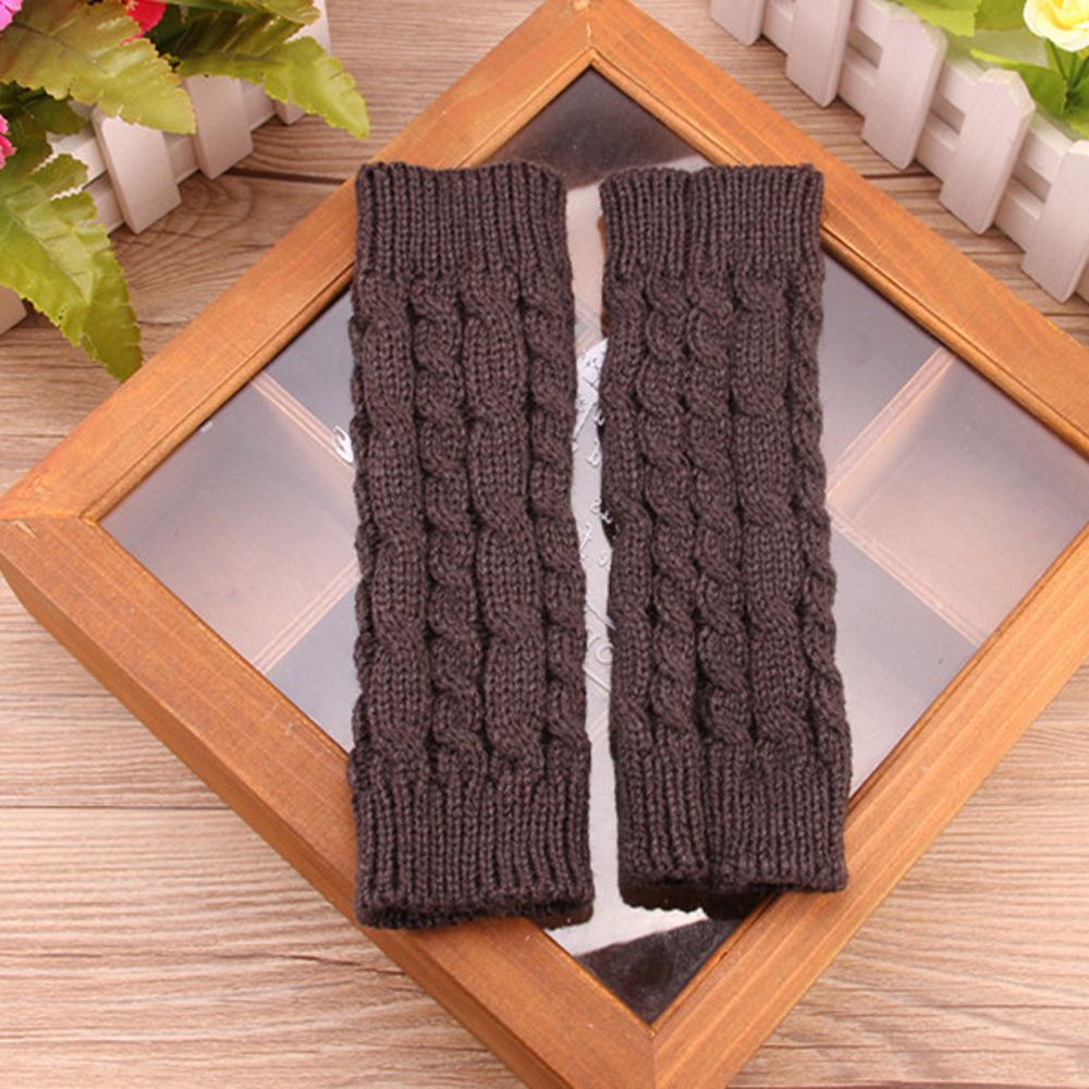 Đôi găng tay dệt kim hở ngón giữ ấm mùa đông dành cho nữ