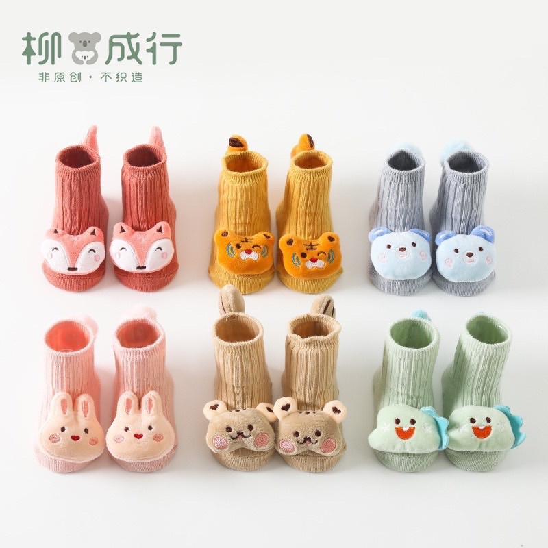 Tất thú nổi 2 mặt có chống trượt cho bé Baby Socks