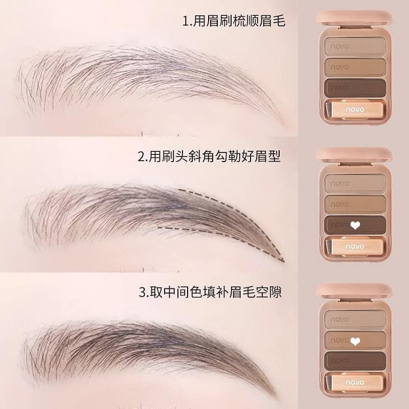 Bột tán chân mày 3 ô NOVO Smooth, | BigBuy360 - bigbuy360.vn