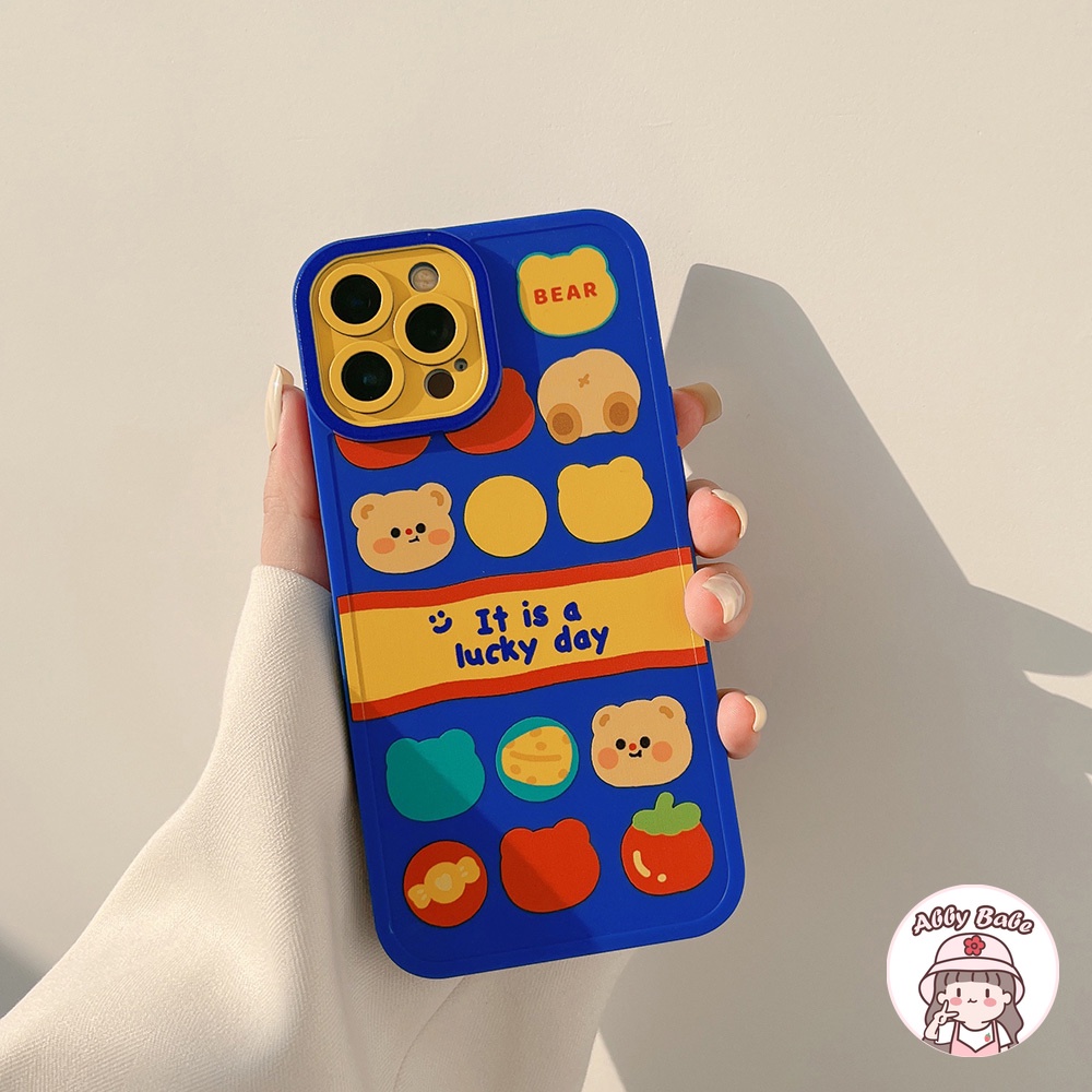 Ốp Điện Thoại TPU Dẻo Mỏng Nhẹ Họa Tiết Chữ Màu Xanh/ Nâu Dễ Thương Chống Sốc Cho IP 13 12 11 Pro Max XR 8 7 Plus