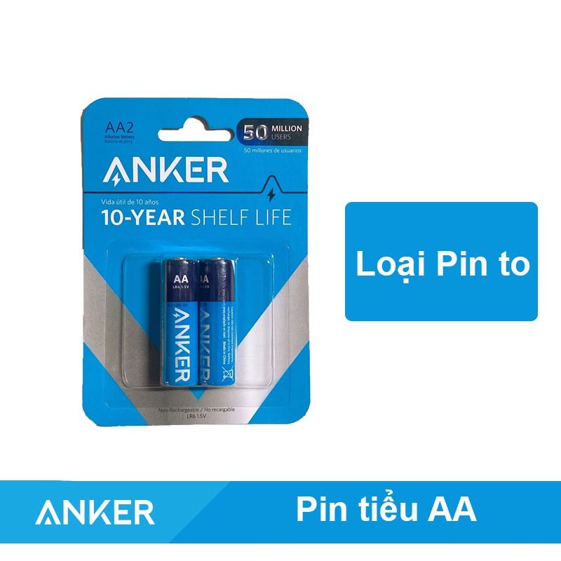 Pin tiểu  AA Anker 1.5V Alkaline thay Pin Điều Khiển Đồ chơi Chuột Bluetooth Bàn Phím Điều Hoà Đồng Hồ -  B1810