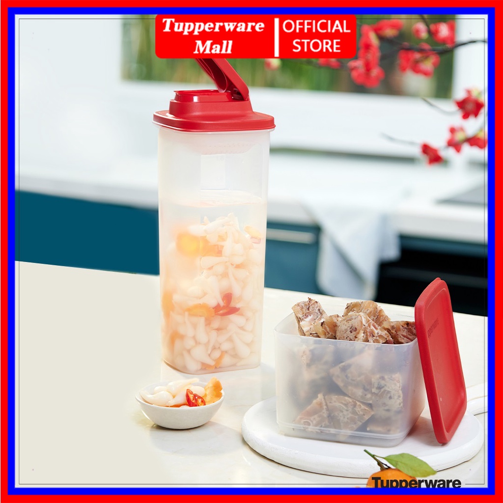 Bộ bình nước và hộp Tupperware Tasty Set Gen II ( Bình nước 2L và hộp BQTP 1 l)