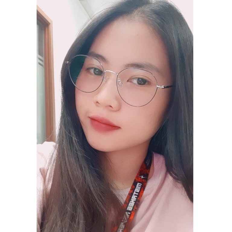 Gọng kính cận nữ LILYEYEWEAR kim loại thiết kế mắt tròn thanh mảnh màu sắc thời trang 2984