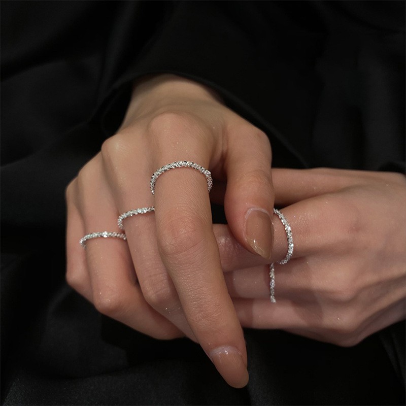 Nhẫn Bạc 925 Sáng bóng Đơn Giản Thời Trang Cho Nữ