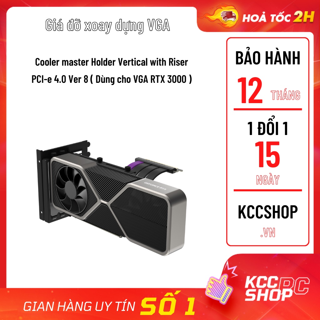Giá đỡ xoay dựng VGA Cooler master Holder Vertical with Riser PCI -e 4.0 Ver 8