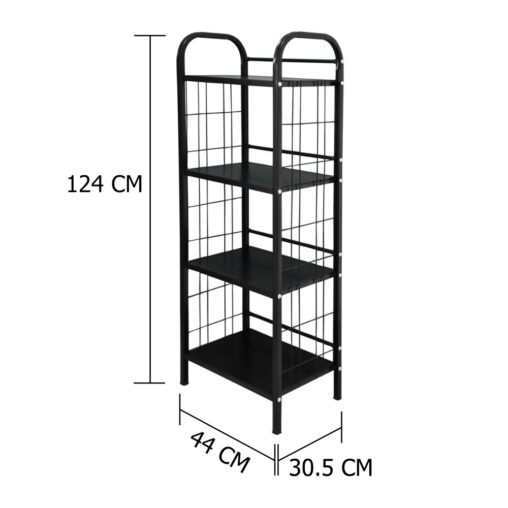 HomeBase STACKO Kệ 4 tầng bằng thép AMAS Thái Lan W44xH124xD30.5cm màu đen
