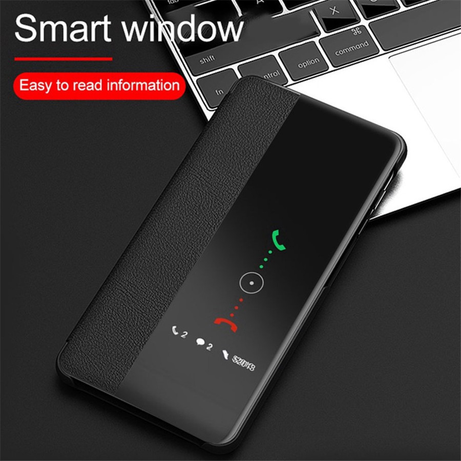 Bao da điện thoại nhựa có ô cửa sổ thông minh Huawei P40 Pro P40 P10 P10 Plus P30 Pro P30 P20 Pro P20 P20 Lite P30 Lite