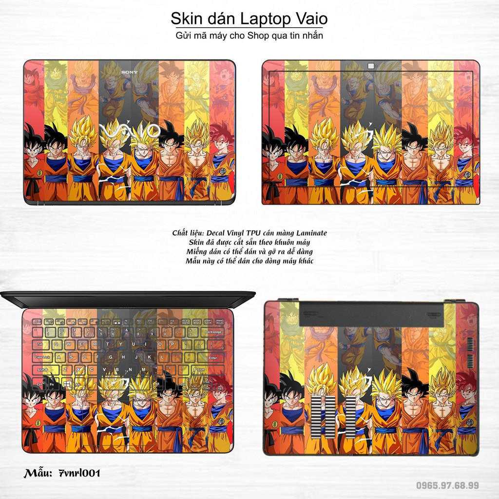 Skin dán Laptop Sony Vaio in hình Dragon Ball (inbox mã máy cho Shop)
