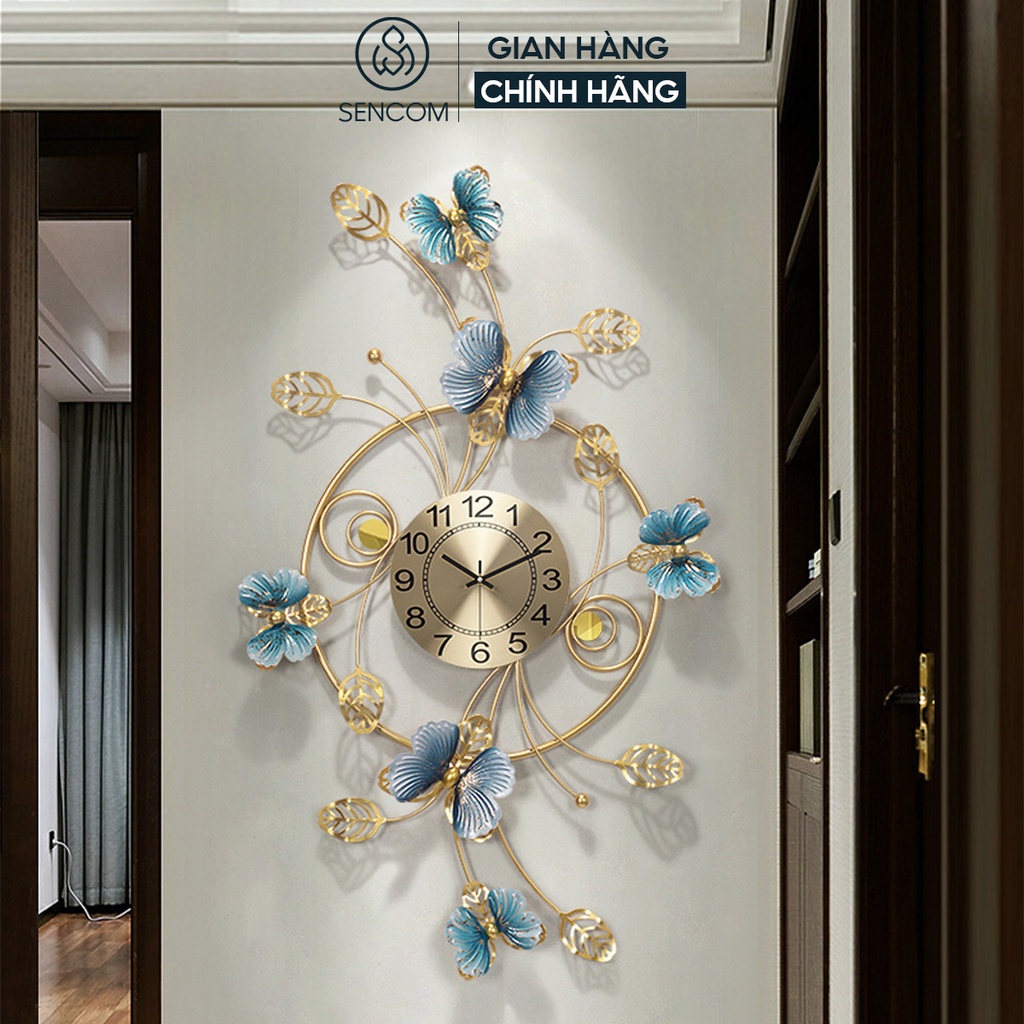 Đồng hồ treo tường nghệ thuật SENCOM thiết kế phong cách Bắc Âu decor trang trí nhà cửa mã 2237