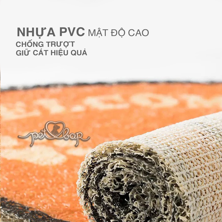 Thảm hứng cát cho thú cưng - Thảm nhựa PVC chống văng cát cho chó mèo nhiều hình dễ thương