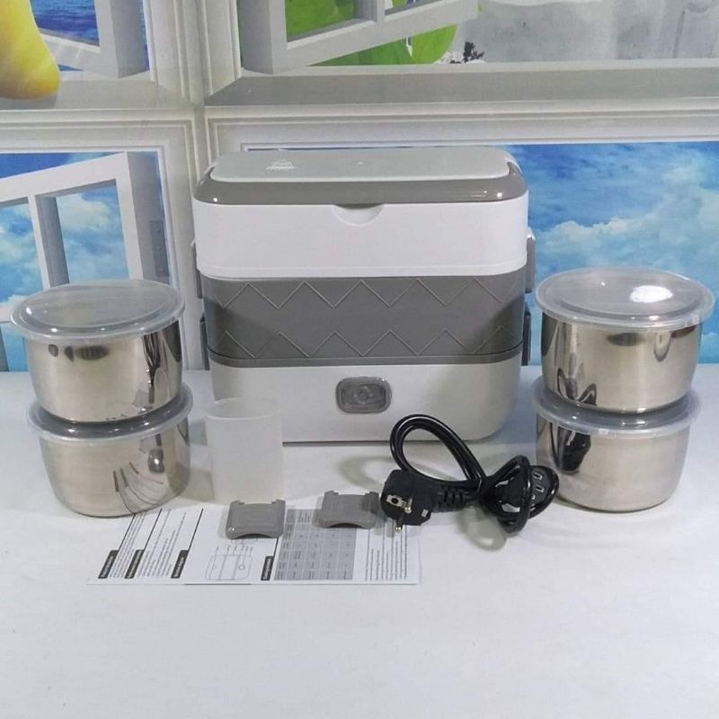 Hộp ủ cơm 2 tầng 4 Khay COOKING LUNCHBOX
