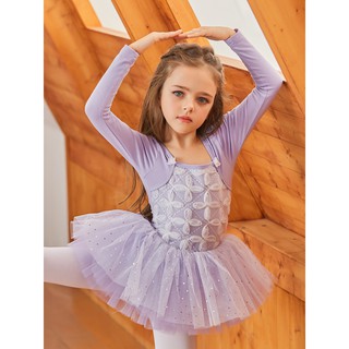 Váy múa ballet dài tay cho bé gái #1972(sẵn 110,120,130,140)