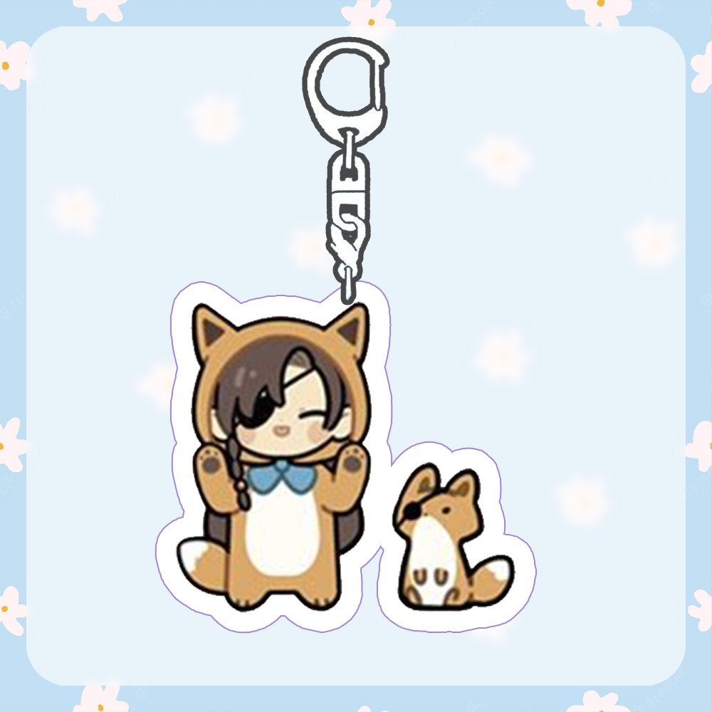 ( Mica trong acrylic ) Móc khóa THIÊN QUAN TỨ PHÚC ver THÚ CƯNG anime chibi dễ thương xinh xắn