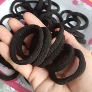 Túi 50 thun cột tóc đen trơn cở nhỏ (3.5-4cm)