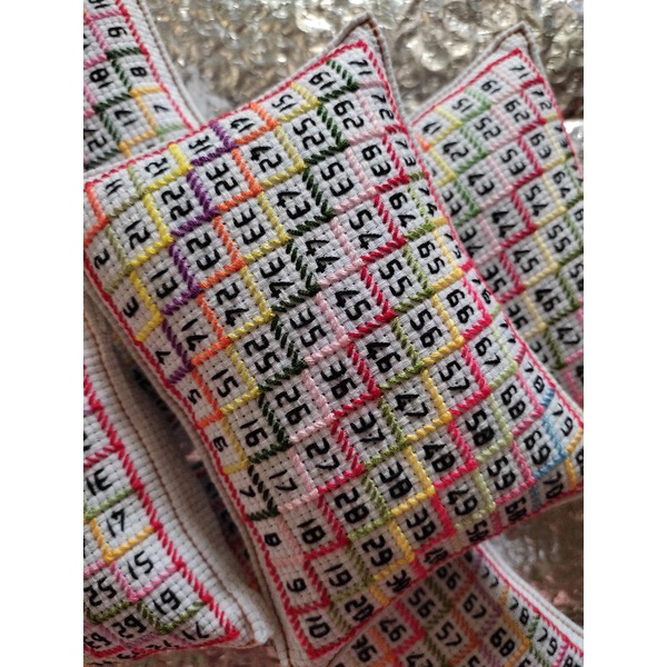 Gối ghim kim handmade gối thêu có số 80 số