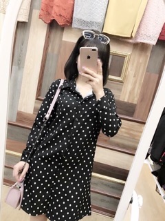 Váy suông chấm bi