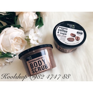 Tẩy da chết toàn thân organic coffee & sugar body scrub -250ml
