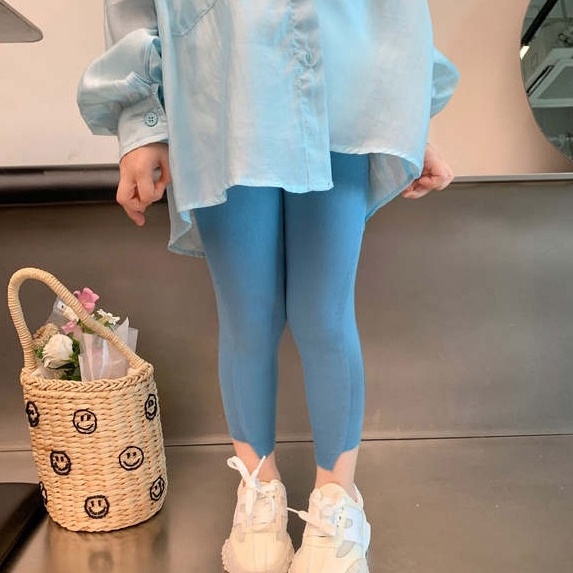 Quần Legging Lưng Cao Dáng Ôm Co Giãn Thời Trang Tập Yoga Cho Bé Gái
