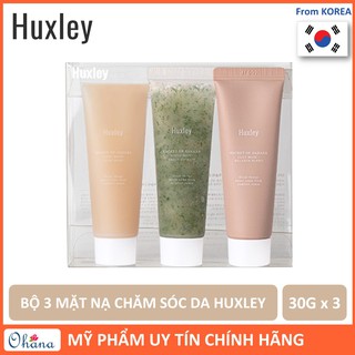 Bộ Mặt Nạ Chăm Sóc Da 3 Bước Huxley Spa Routine Deluxe Complete 30g x3 (Scrub Mask, Clay Mask, Sleep Mask)