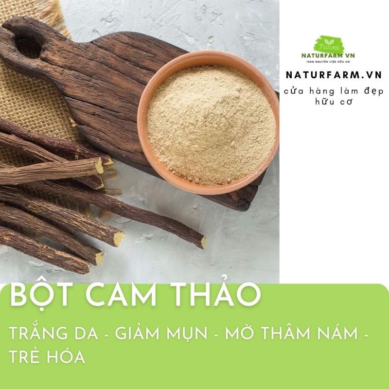  [ 100gr ] Bột Cam Thảo Handmade - Trắng Da, Giảm Mụn Organic