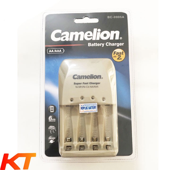 bộ sạc nhanh 2 giờ, tự ngắt Camelion BC-0905A kèm 4 viên pin AAA 700mah Energizer