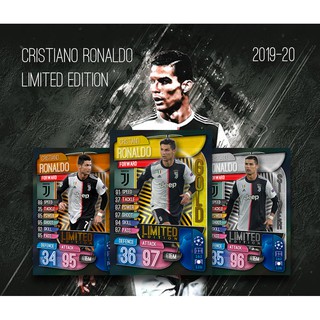 3 Thẻ In Match Attax 2019-20 Cristiano Ronaldo Limited Edition Size UK