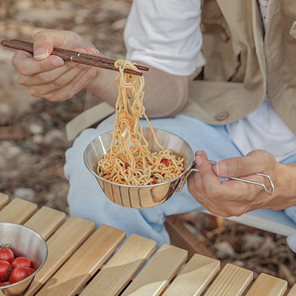 Tô Inox Có Tay Cầm Có Thể Gấp Gọn Tiện Dụng Mang Đi Cắm Trại