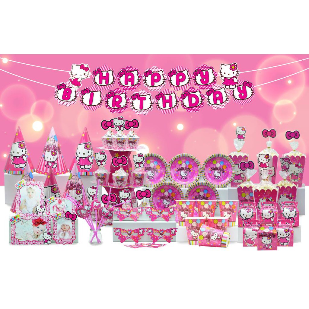 Set Giấy Mega Chủ Đề Kitty Dành Cho Các Bé Yêu Thích Nhân Vật Mèo Hello Kitty, Combo Gồm Nhiều Phụ Kiện Dễ Thương