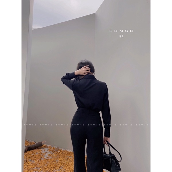 EUMSO - Quần tây hack dáng lưng cao ống rộng LANA PANTS