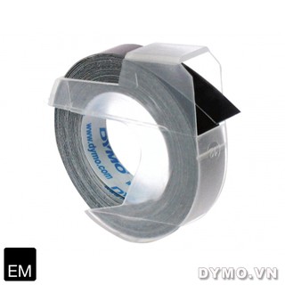 Cuộn nhãn dập nổi Dymo (EM) nhựa PE 9mm x 3m – Màu đen