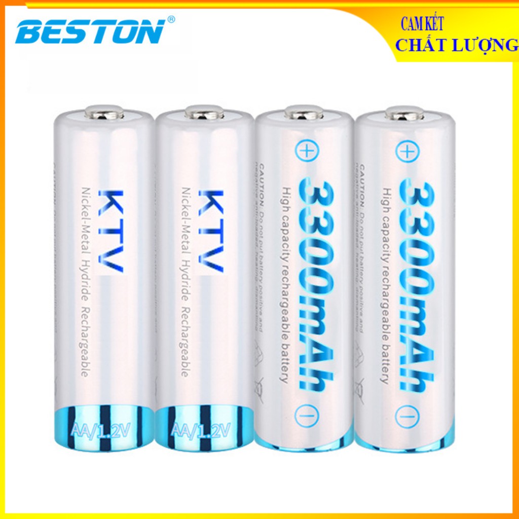 [Chính hãng] Hộp 4 viên pin AA sạc lại Beston dung lượng cao 3000mAh, chuyên dùng cho micro, cửa thẻ từ vân tay...