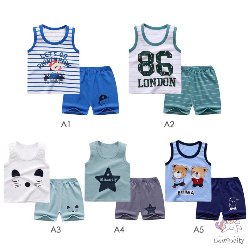 Set Áo Thun 3 Lỗ &amp; Quần Short Đáng Yêu Cho Bé