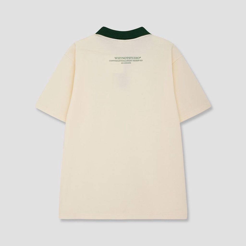 Áo Polo Nam đơn giản WZS màu kem basic