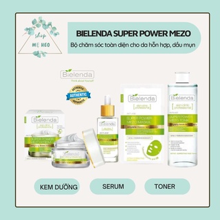 [Có bán lẻ] Bộ dưỡng Bielenda Super Power Mezo dưỡng trắng & chăm sóc toàn diện cho da hỗn hợp, dầu mụn