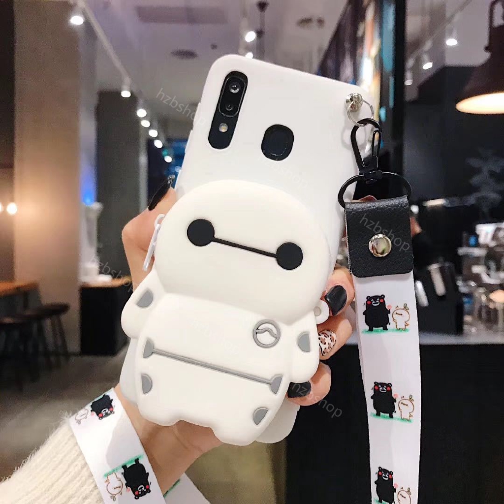 Casing Samsung Galaxy A5 2016 2017 A6 A7 A8 A9 J8 2018 Baymax Melody Bear 3D Wallet phone case ốp lưng