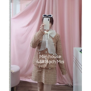 Set dạ tweed nhũ 4 túi Miin