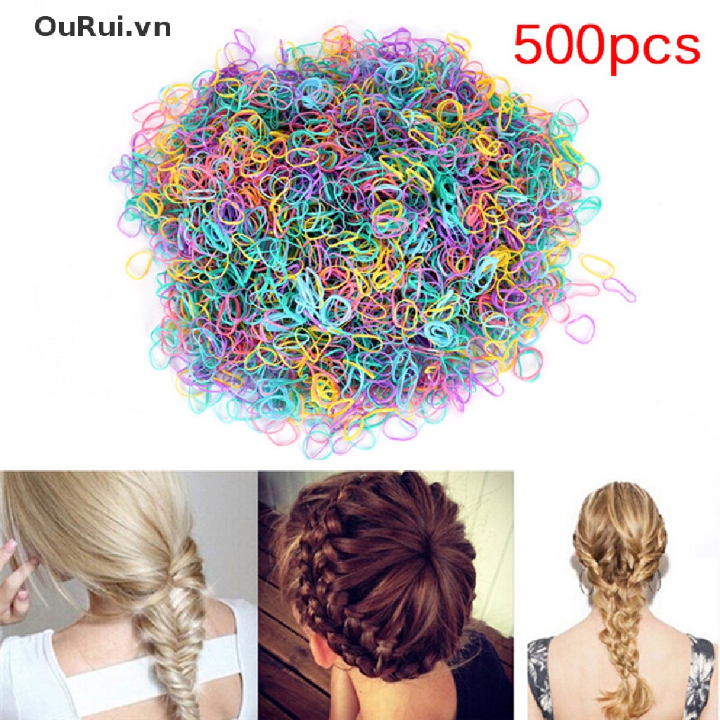 Set 500 Dây Thun Buộc Tóc Đuôi Ngựa Co Giãn