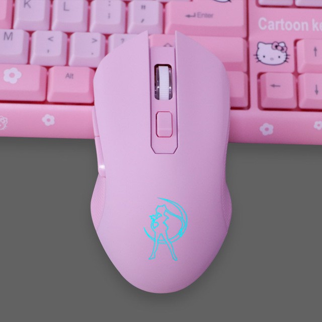 Chuột Gaming màu hồng LED RGB Có dây, không dây wireless, Silent Click I Gaming Mouse RGB LED, Pink Color