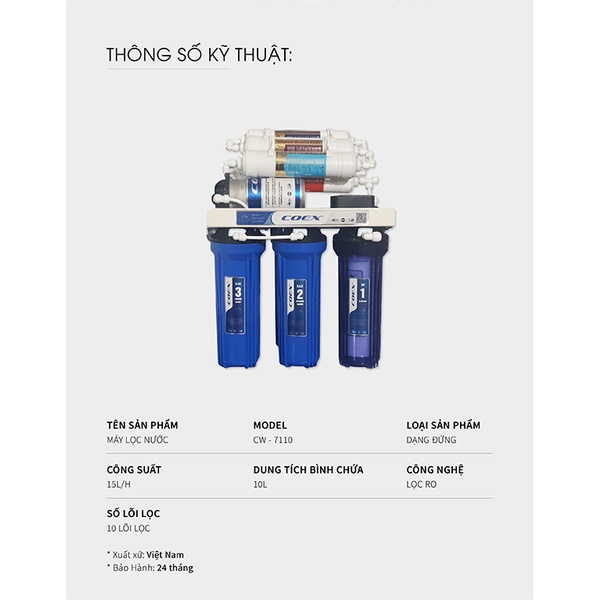 Máy Lọc Nước Coex 10 cấp Hydrogen WP-7110 KV