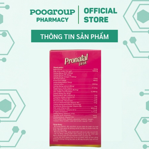 Viên uống Pronatal DHA (Hồng) IQ plus bổ sung sắt và dưỡng chất bồi bổ sức khỏe mẹ bầu, phát triển trí não em bé