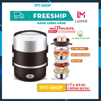 Hộp cơm cắm điện 2,3 tầng HC3 Nấu Cơm Và Hâm Nóng Cao cấp Tiger Life model 2021 Tặng Túi Xách, Bộ Đũa Thìa ..Bh 12 Tháng
