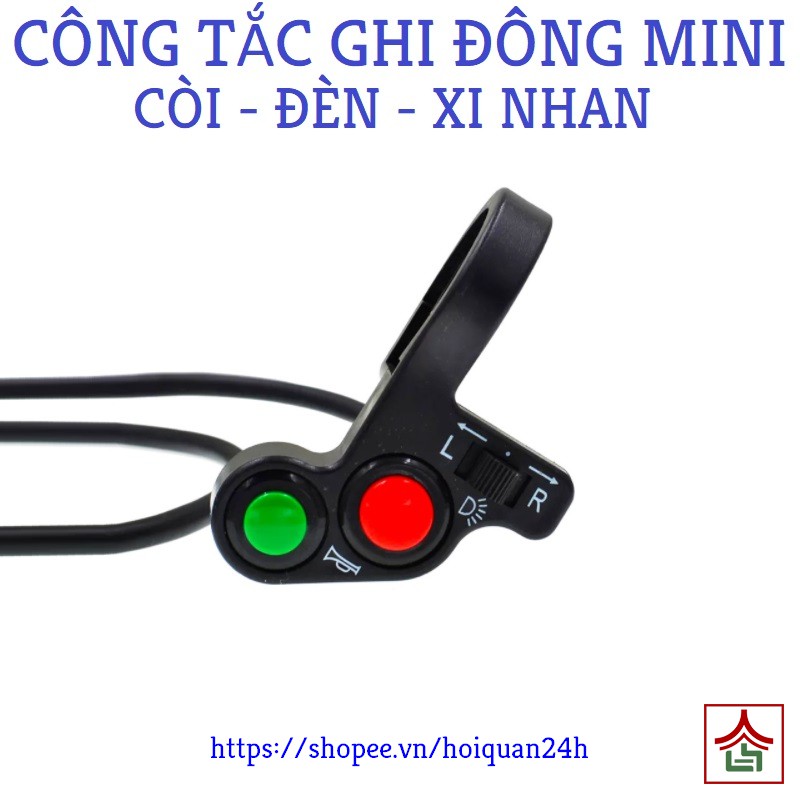 Công Tắc Ghi Đông Mini 3 Chế Độ Còi Đèn Xi Nhan Cho Xe Máy Xe Điện