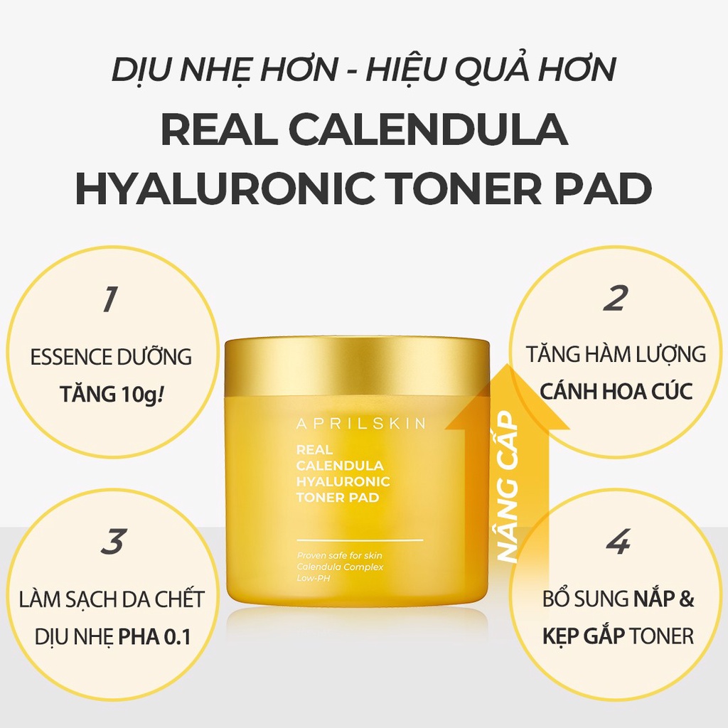 Aprilskin Set mặt nạ lột tẩy tế bào chết Real Calendula Peel Off Pack &amp; Real Calendula Peeling Pad