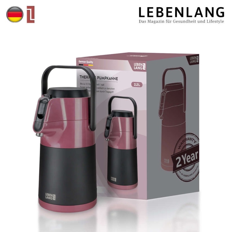 [LEBEN LANG] BÌNH GIỮ NHIỆT NÓNG LẠNH INOX 304 DUNG TÍCH 2.2L - LBP569